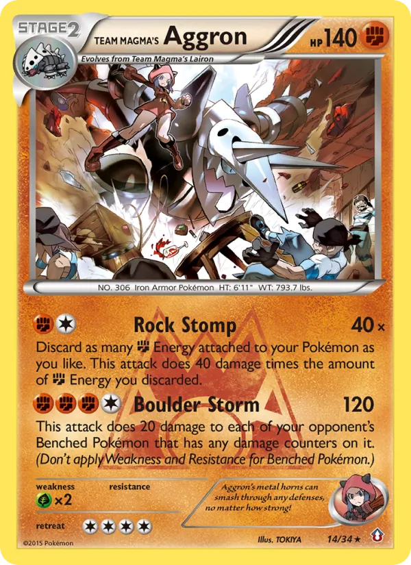 Team Magma's Aggron 14/34 Double Crisis